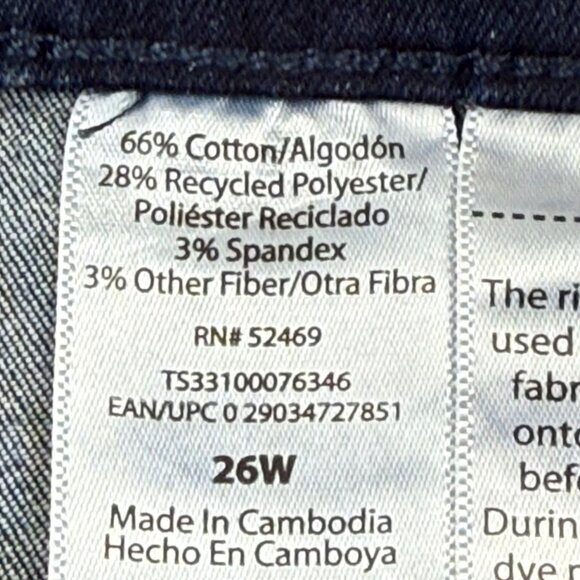 Terra & Sky Women's Stretch High Rise Core Skinny Dark Wash Jeans Plus 26W NWT - Picture 6 of 10